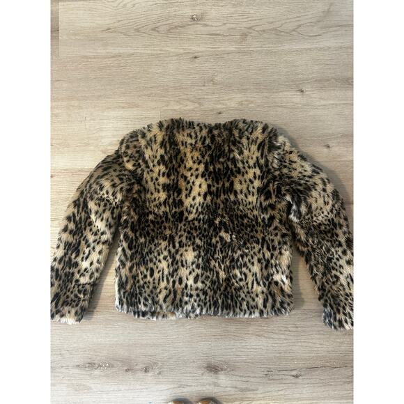 Nordstrom Chelsea 28 Faux leopard fur coat size Small - Picture 7 of 7